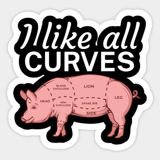 I like all curves Sticker